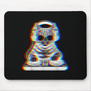 Tapis De Souris Dj Cat Edm Musique Drôle Cadeaux Pour Hommes Amour