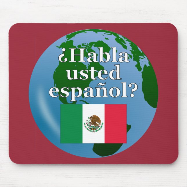 Tapis De Souris Do you speak Spanish ? Flag & globe (Devant)