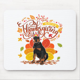 Tapis De Souris Doberman Chien Turquie Thanksgiving Party