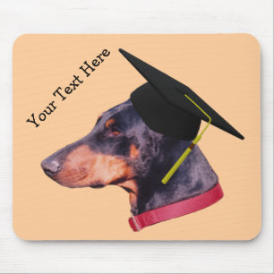 Tapis De Souris Doberman Dans Le Cap De Graduation Funny Chien Mou