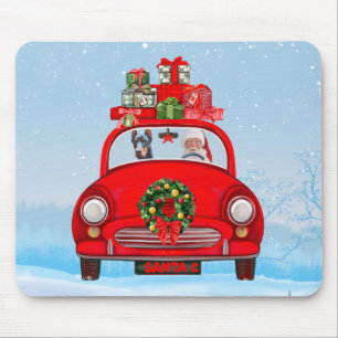 Tapis De Souris Doberman Dog In Car With Santa Claus