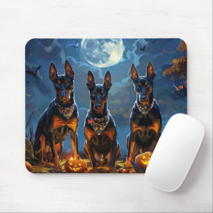 Tapis De Souris Doberman Halloween Éffrayant