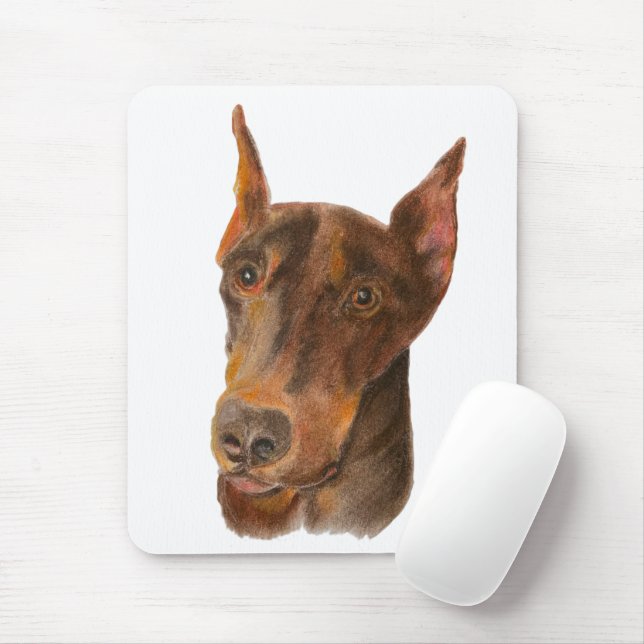 Tapis De Souris Doberman Pinscher (Avec souris)