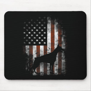 Tapis De Souris Doberman Pinscher Drapeau américain Cadeaux patrio