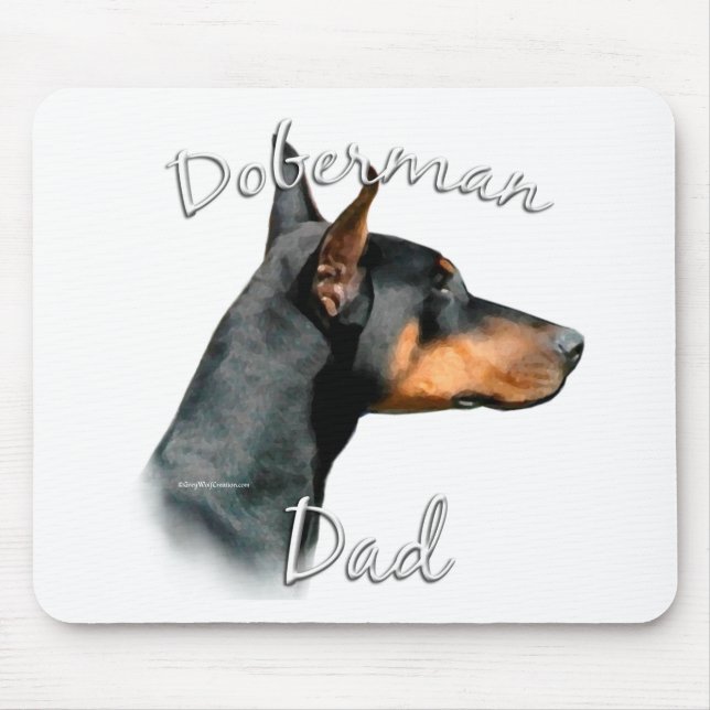 Tapis De Souris Doberman Pinscher (noir) Papa 2 (Devant)