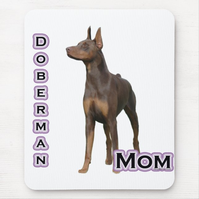 Tapis De Souris Doberman rouille Maman 4 (Devant)