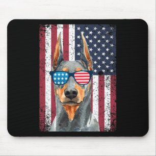 Tapis De Souris Dobermann Patriotique 4 Juillet États-Unis América