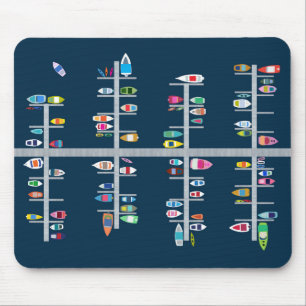 Tapis De Souris Docks de bateau multi sur la marine