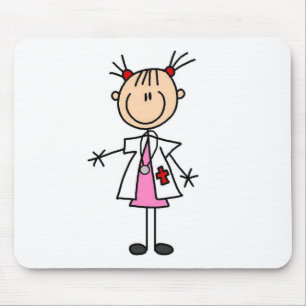 Tapis De Souris Docteur féminin Stick Figure