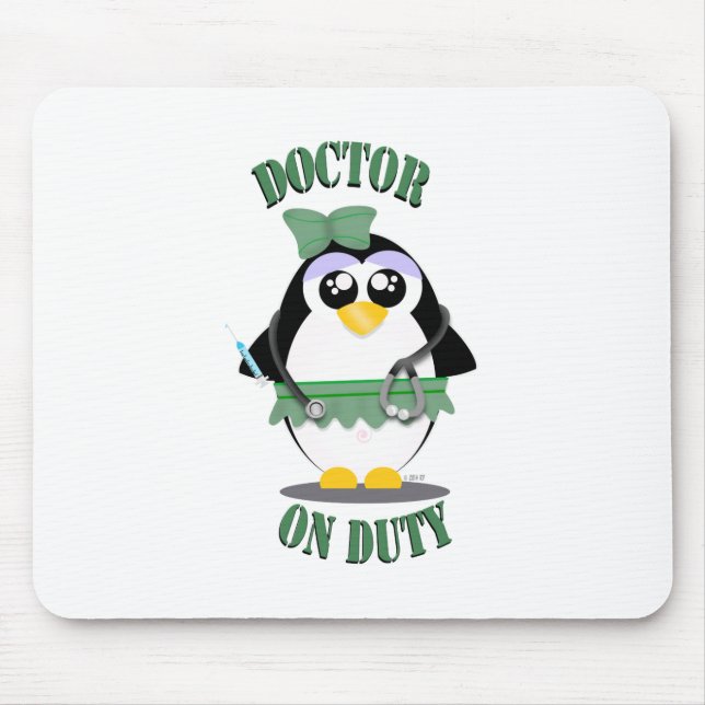 Tapis De Souris Docteur pingouin en service (femelle) (Devant)