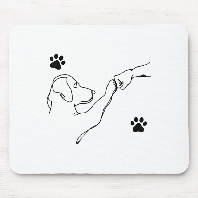 Tapis De Souris Dog And People Punch Hand Dog Friendship Fist Bump (Devant)
