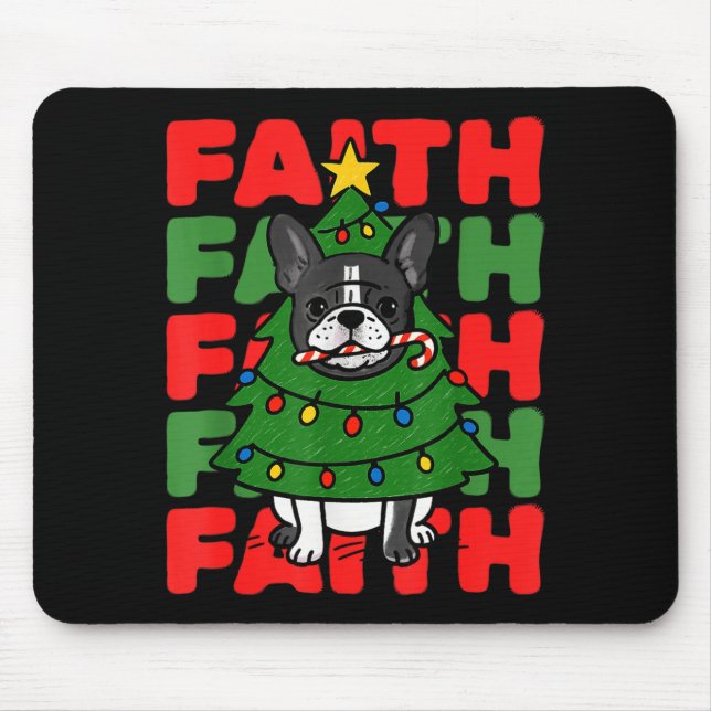 Tapis De Souris Dog Christmas Faith French Bulldog Puppy Family Gr (Devant)