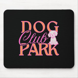 Tapis De Souris Dog Park Club En Rose Chaud Et Orange - Joli Chiot