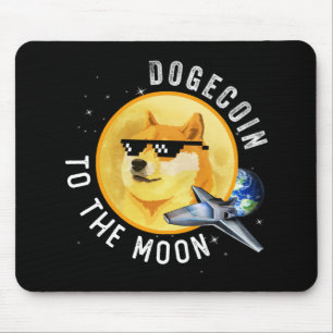 Tapis De Souris Dogecoin À La Lune Drôle Mème Cryptomonnaie
