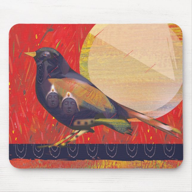 Tapis de souris d'oiseau de mère (Devant)