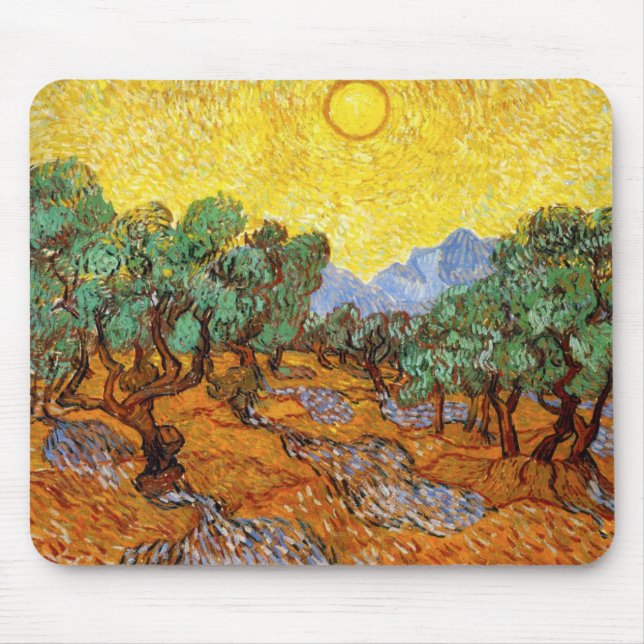 Tapis de souris d'oliviers de Van Gogh (Devant)