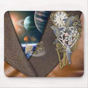 Tapis De Souris Dolphin time on leather