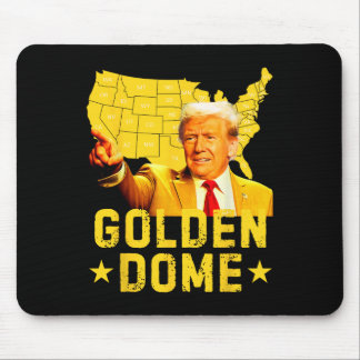 Tapis De Souris Dôme Doré Trump Grande Carte Américaine Patriotiqu