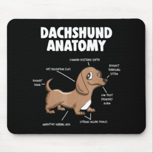 Tapis De Souris Don de chien   Anatomie Dachshund Funny Weiner