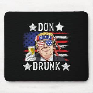 Tapis De Souris Don ivre patriotique vintage 4 juillet drapeau drô