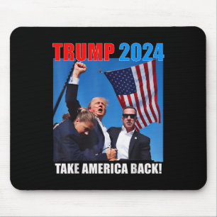 Tapis De Souris Donald Trump 2024 Reprendre le drapeau américain à