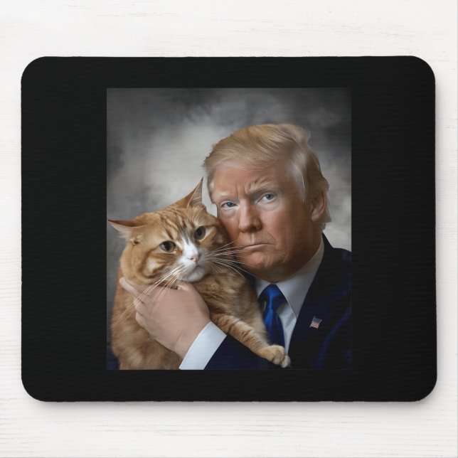 Tapis De Souris Donald Trump And Cat Funny Trump And Cat, Litical  (Devant)