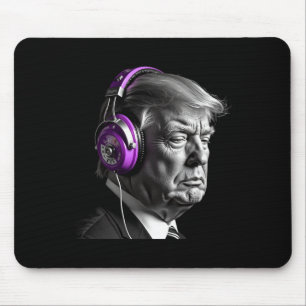 Tapis De Souris Donald Trump Casques Drôle Président Dj Art
