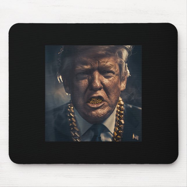 Tapis De Souris Donald Trump Gold Grillz (Devant)
