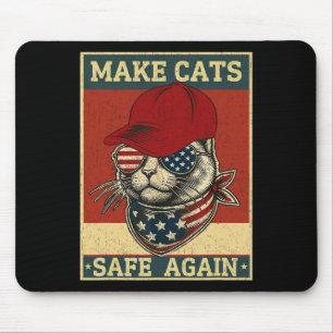 Tapis De Souris Donald Trump Rendre les chats en sécurité Casquett