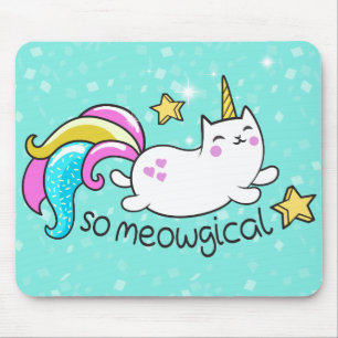 Tapis De Souris Donc Meowgical Cute Unicorn kitty parties scintill