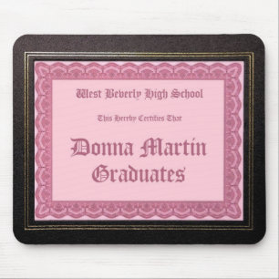 Tapis De Souris Donna Martin reçoit un diplôme le mousepad de