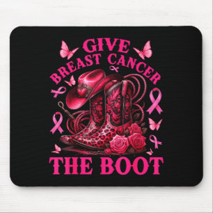 Tapis De Souris Donner le cancer du sein à la botte Cowgirl Cancer