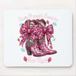 Tapis De Souris Donnez le coup de pied au cancer du sein Nk Cowgir