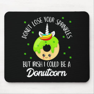 Tapis De Souris Donutcorn Drôle Mignon Donut Licorne Irlandais St