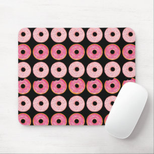 Tapis de souris Donuts Rose Tapis de souris noir