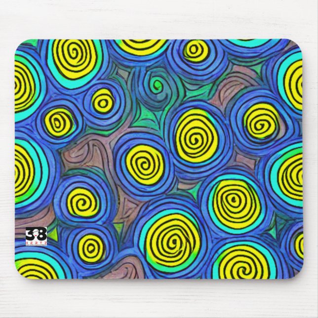 Tapis De Souris Doodle Art Swirls (Devant)