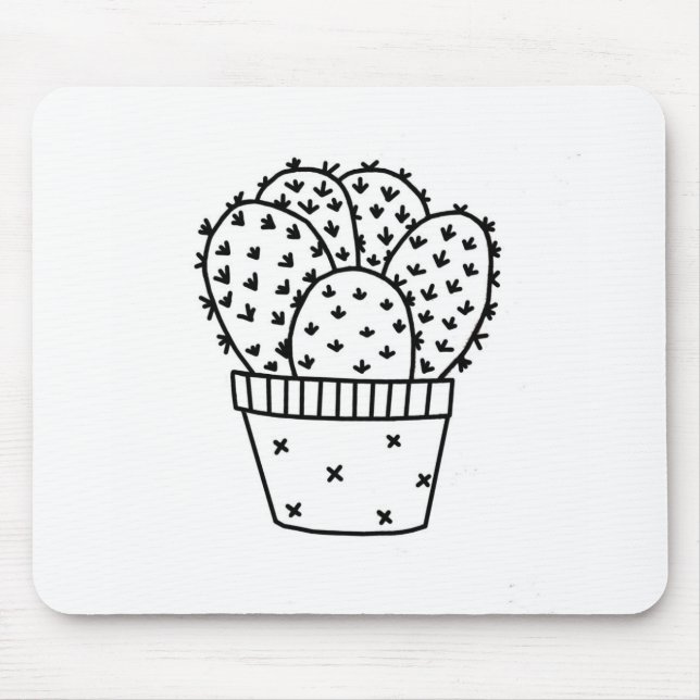 Tapis De Souris Doodle Cactus (Devant)