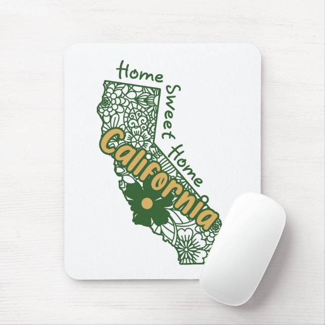Tapis De Souris Doodles floraux de Californie (Avec souris)