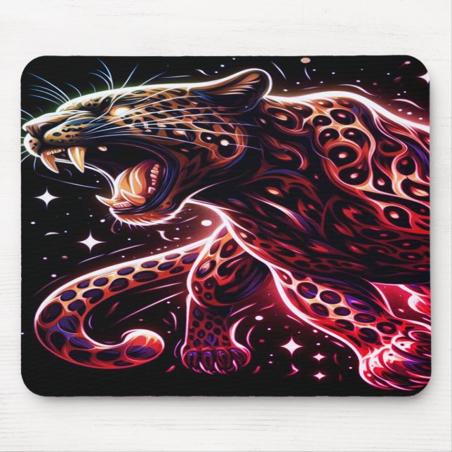 Tapis de souris d'ordinateur avec chat gros félin  (Devant)