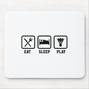 Tapis De Souris Dormir Manger Jouer Badminton Joueur Navette Sport