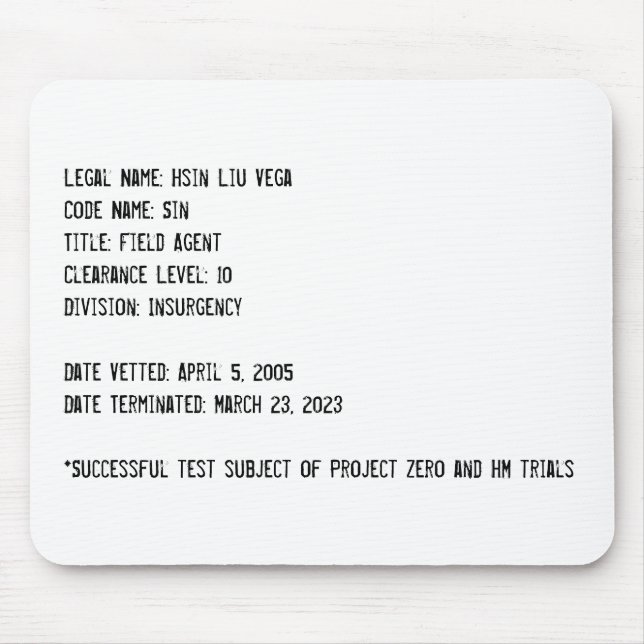 Tapis De Souris Dossiers de Hsin (Devant)