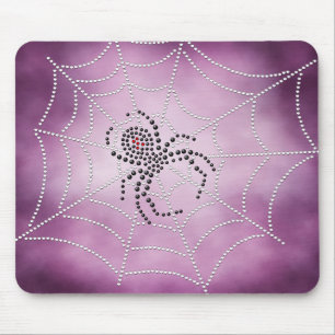 Tapis De Souris Dot Art Black Widow Spider en Web