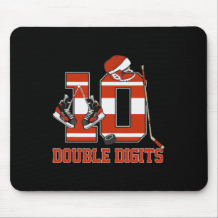 Tapis De Souris Double chiffres 10 ans Anniversaire Hockey 10ème a