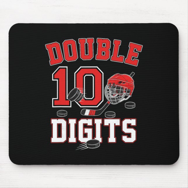 Tapis De Souris Double Chiffres 10e Anniversaire Garçon 10 Ans Hoc (Devant)