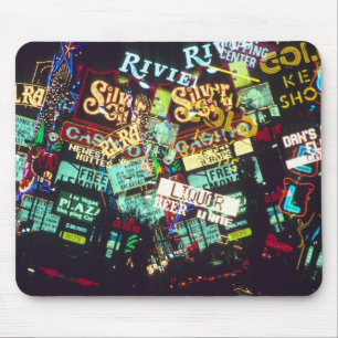 Tapis De Souris Double exposition, enseignes de casino, Las Vegas,