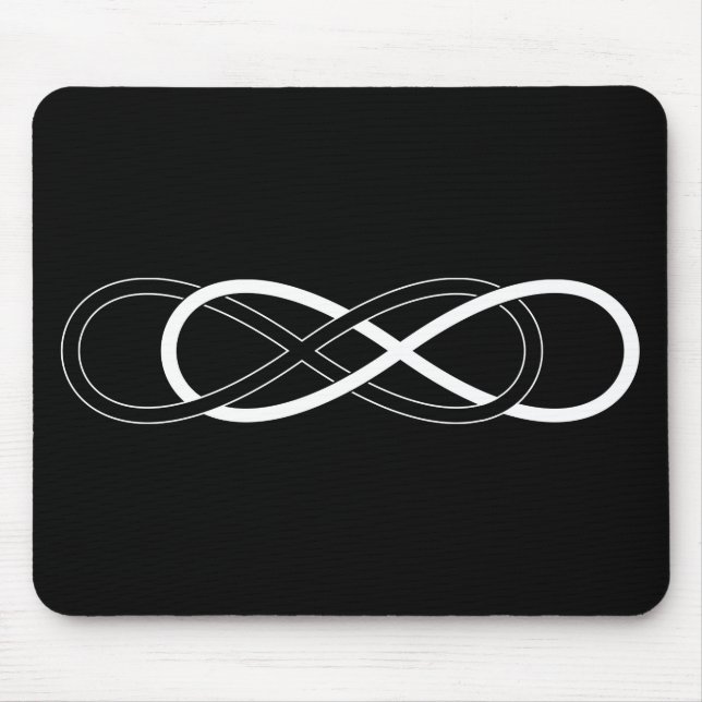 Tapis De Souris Double infini de symbole - noir et blanc (Devant)