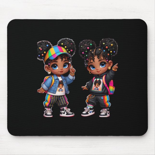 Tapis De Souris Double le S Bold Black Twins Art Sticker (Devant)