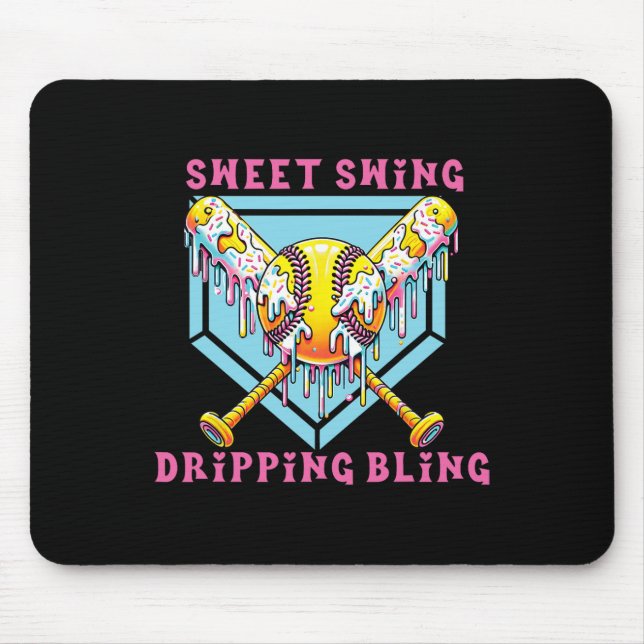 Tapis De Souris Douce Balançoire Goutte Bling Softll Crème Glacée  (Devant)