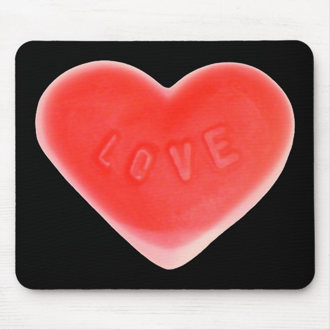 Tapis De Souris Douce coeur Mouton noir (Devant)