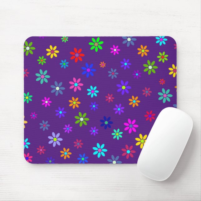 Tapis De Souris Douche à fleurs - motif de couleur 1 (Avec souris)